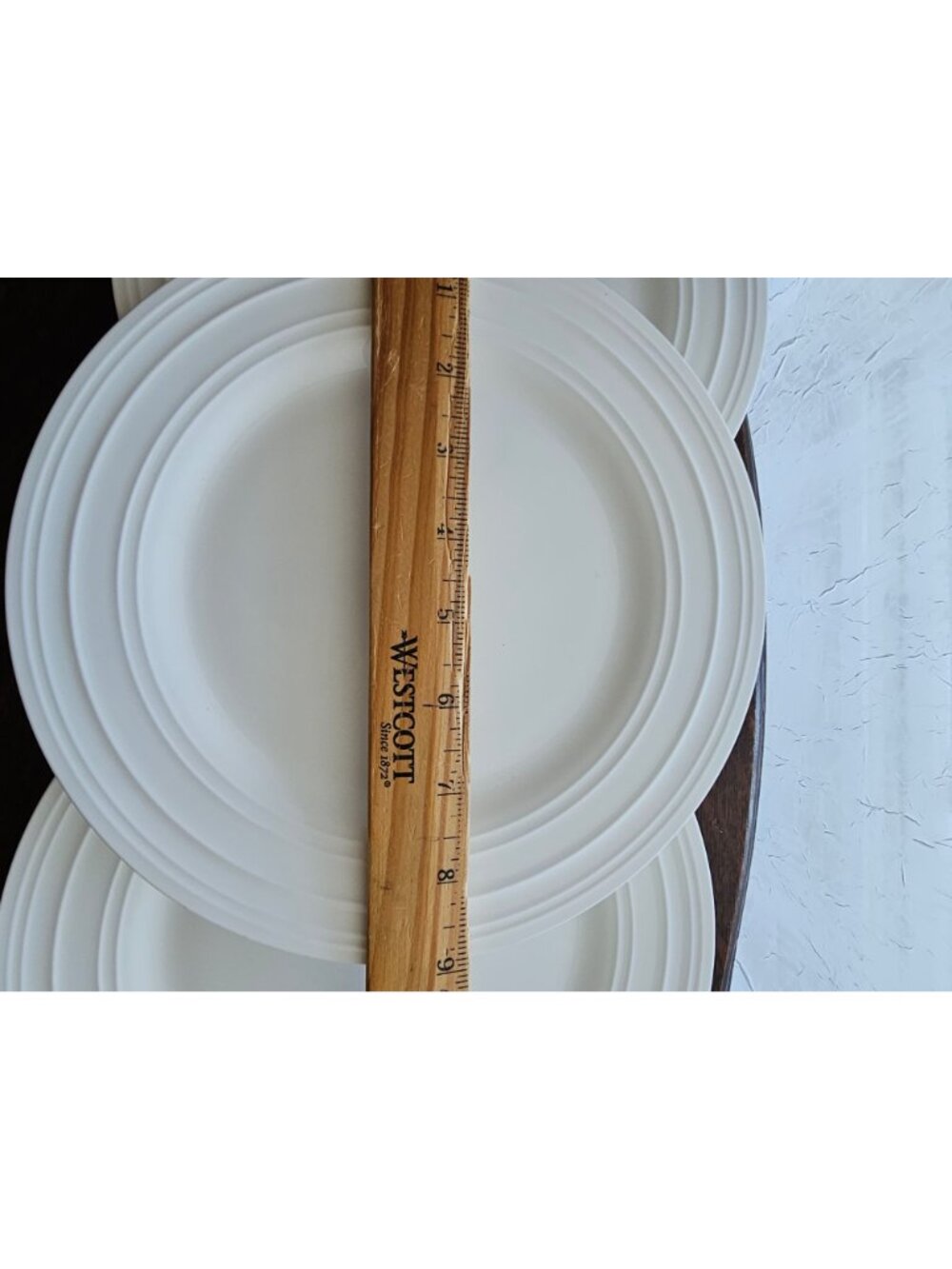5 Mikasa Swirl Salad Plates 9" Luncheon Dishware White Bone China Ribbed - Picture 5 of 6